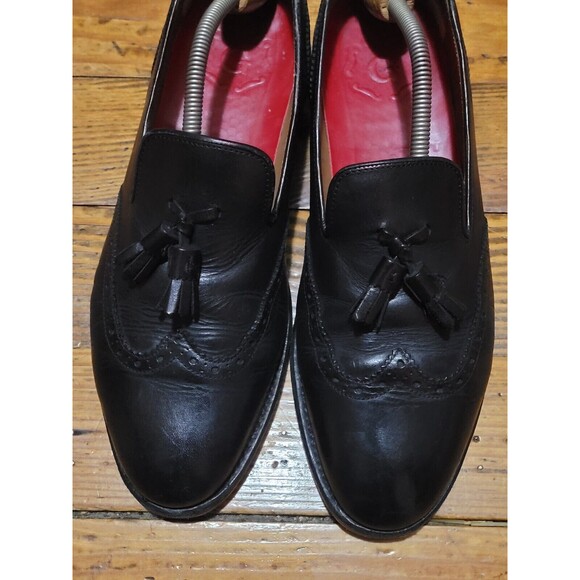 GRENSON Black Leather Tassel Loafers Shoes Men 9 Made In England main image 8